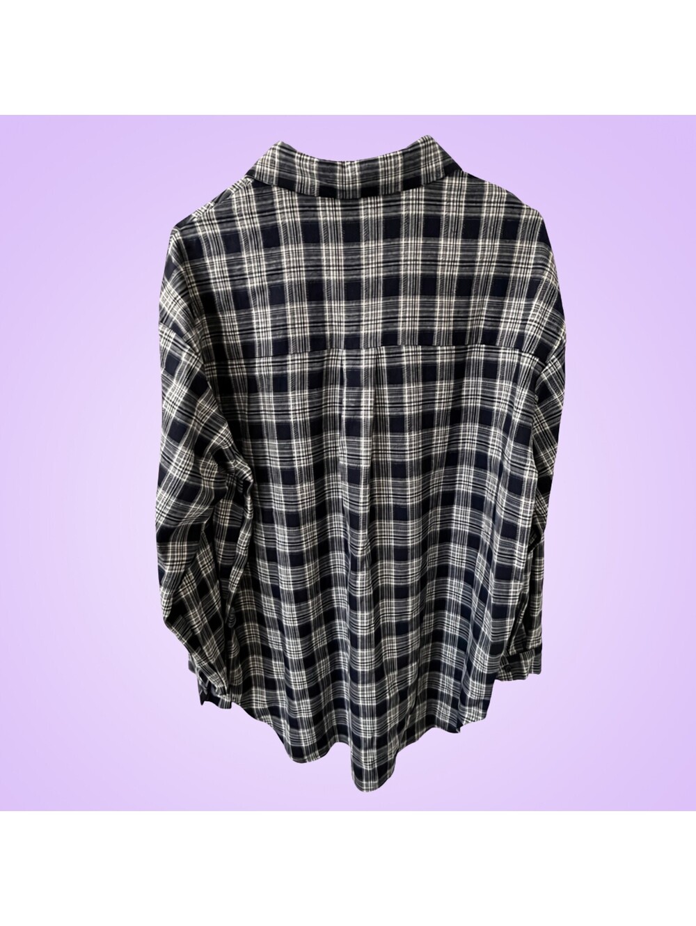 Womens Size M Black White Plaid Oversized Shirt Dress Tunic by Dazy | Flannel - Picture 2 of 3
